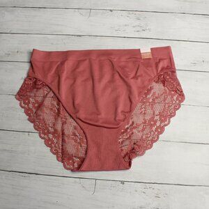 Ambrielle Women's High Cut Brief Panties Size XXL 9 Seamless Open Lace